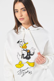 Buzo oversize crema del Pato Donald con capota