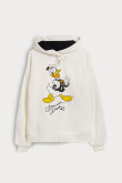 Buzo oversize crema del Pato Donald con capota