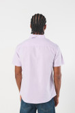 Camisa unicolor en algodón con cuello button down