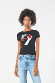 Camiseta en rib negra manga corta de Green Day