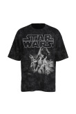 Camiseta oversize tie dye negra manga corta de Star Wars