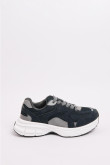 Tenis de plataforma azules tipo deportivos con contrastes