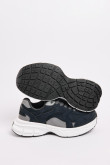 Tenis de plataforma azules tipo deportivos con contrastes