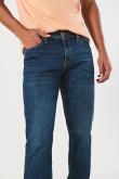 Jean slim tiro bajo ajustado azul oscuro con bolsillos