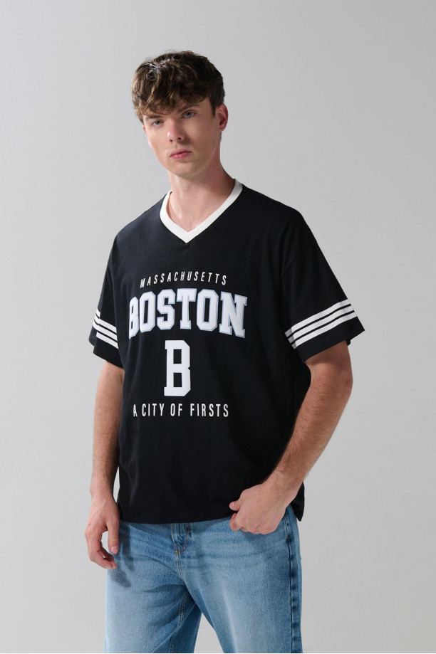 Playera Negra Cuello V Hombre Playera Negra Cuello Camisas Cuello