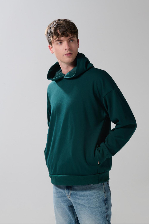 Capucha Busos Anchos Para Hombre Buzo Oversize Con Capota Unicolor