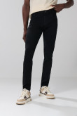 Jean skinny ceñido con bolsillos y tiro bajo negro