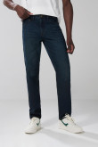 Jean 90´S bota recta azul intenso con tiro bajo y bolsillos