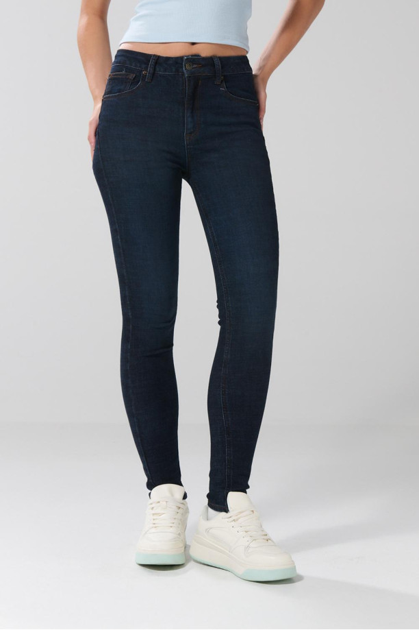 Jeans Koaj Mujer Tiro Alto Jean 90´S Tiro Alto Azul Claro Con Rotos Y