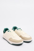 Tenis cremas casuales con suelas planas y contrastes