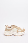 Tenis de plataforma unicolores con cortes y cordones
