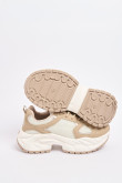 Tenis de plataforma unicolores con cortes y cordones
