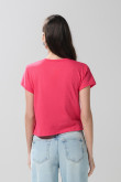 Camiseta unicolor manga corta con estampado de Snoopy