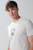 Camiseta college deportiva kaki con manga corta