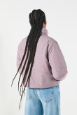 Chaqueta acolchada unicolor con cremallera y cuello alto