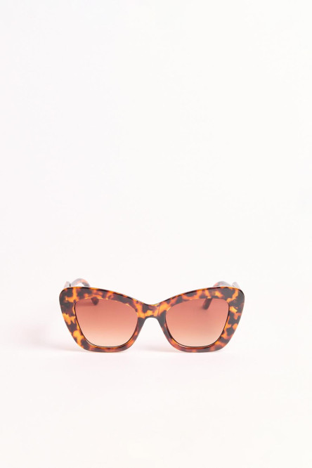 gafas de sol, silueta cat eye, café y negro nacarado