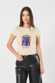Camiseta kaki clara en rib manga corta de la Reina Malvada