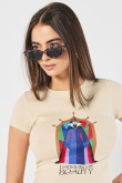 Camiseta kaki clara en rib manga corta de la Reina Malvada