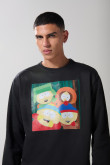 Buzo cuello redondo negro con diseño de South Park