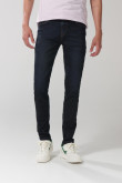 Jean azul intenso tipo skinny con tiro bajo y ajuste ceñido