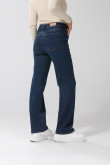 Jean straight leg azul oscuro tiro alto con bota recta