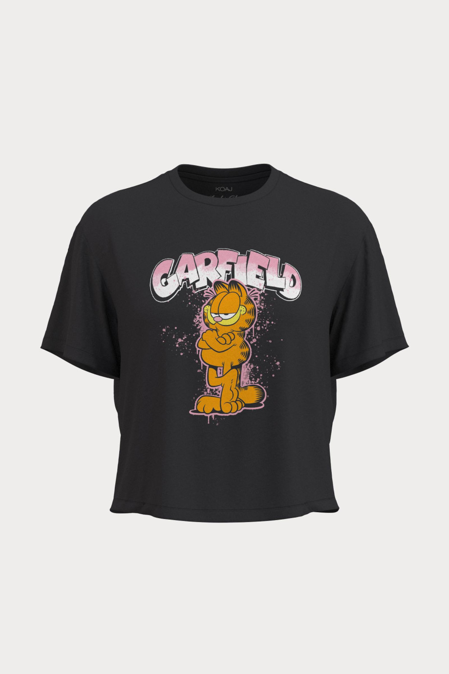 Camiseta en rib unicolor de Garfield con manga corta