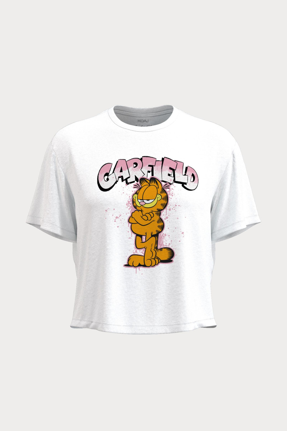 Camiseta en rib unicolor de Garfield con manga corta
