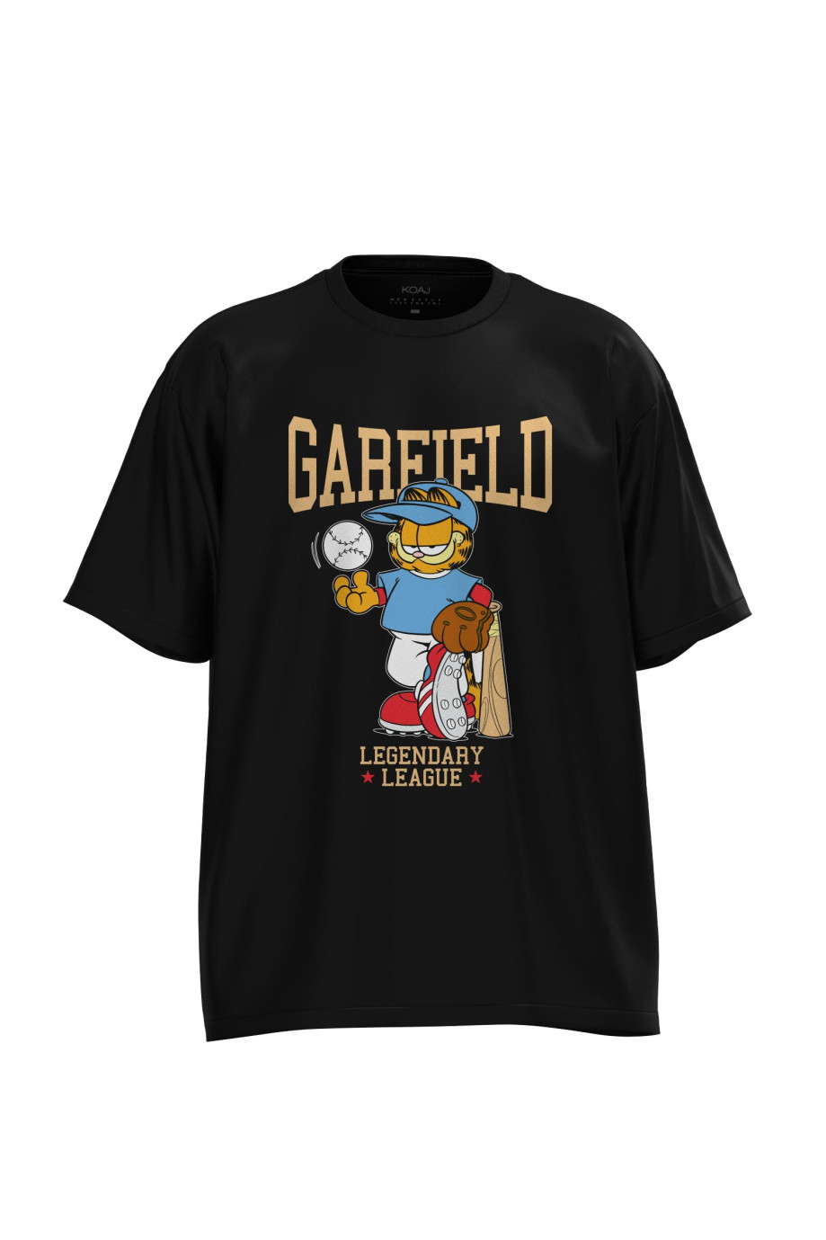 Camiseta unicolor oversize de Garfield manga corta