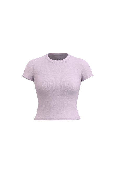 Camiseta ajustada unicolor manga corta con texturas