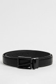 Cinturón negro tipo reversible con hebilla metálica
