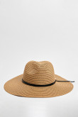Sombrero fedora kaki oscuro con lazo decorativo negro