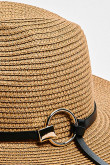 Sombrero fedora kaki oscuro con lazo decorativo negro