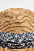 Sombrero panamá café claro con tejido en contraste