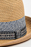 Sombrero panamá café claro con tejido en contraste