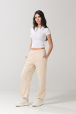 Pantalón jogger kaki claro con elástico en bota