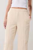 Pantalón jogger kaki claro con elástico en bota