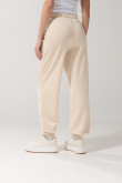 Pantalón jogger kaki claro con elástico en bota