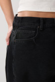 Jean tiro medio baggy gris intenso con bota ancha
