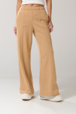 Pantalón jogger unicolor con bota recta y bolsillos