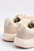 Tenis kakis de plataforma con cordones y cortes en contraste