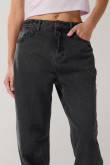Jean bota recta 90´S gris oscuro con bolsillos y tiro alto