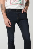 Jean tiro bajo skinny azul intenso ceñido con cremallera