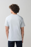 Camiseta azul clara manga corta con diseño de comida