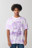 Camiseta de Coca-Cola crema tie dye manga corta