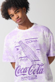Camiseta de Coca-Cola crema tie dye manga corta