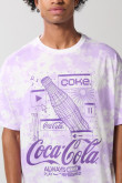 Camiseta de Coca-Cola crema tie dye manga corta