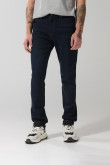 Jean tiro bajo slim azul intenso ajustado con bolsillos