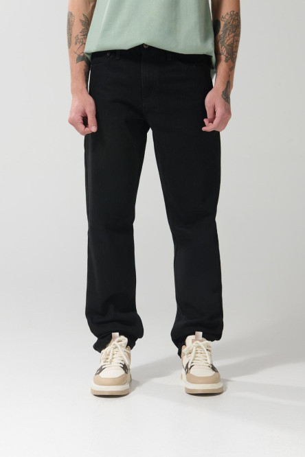 Jean 90´S tiro bajo negro con cremallera y tiro bajo