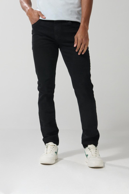 Jean skinny negro ceñido con bolsillos y tiro bajo