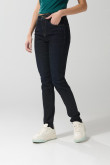 Jean tiro alto jegging ceñido azul intenso con bolsillos